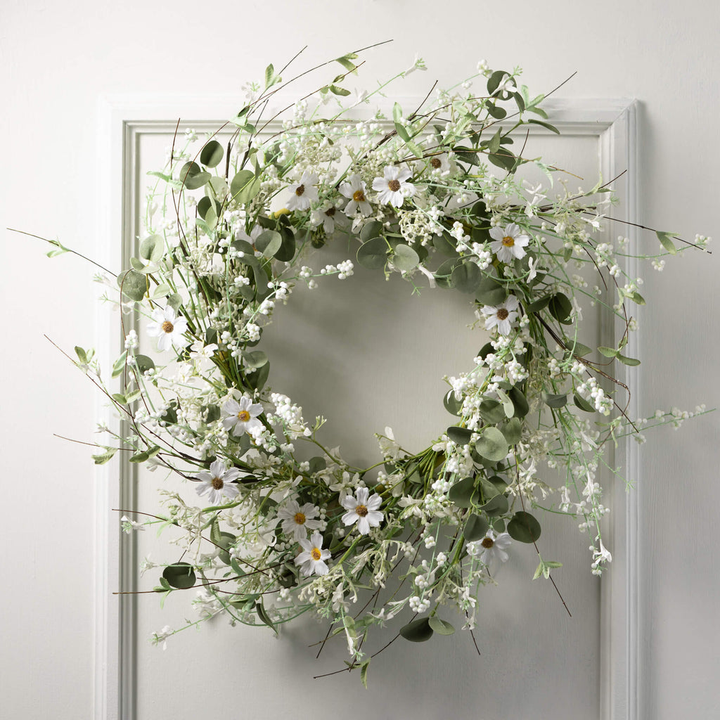 Daisy/Eucalyptus Wreath       