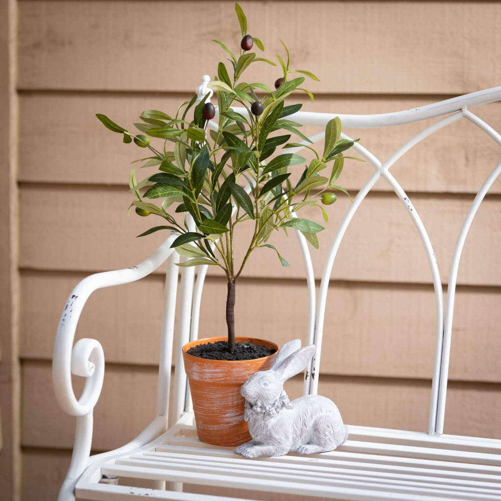 White Metal Garden Bench      