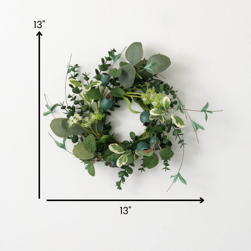 Green Pod Foliage Mini Wreath 