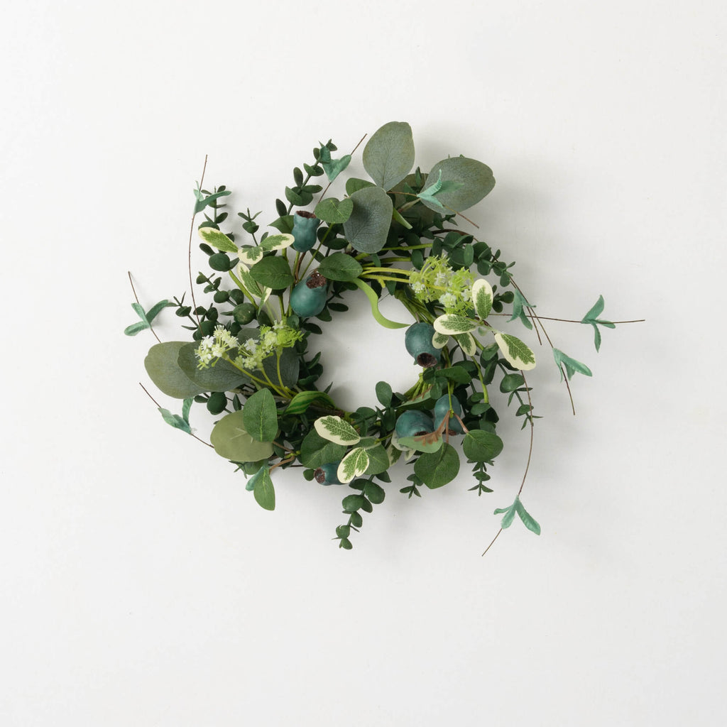 Green Pod Foliage Mini Wreath 