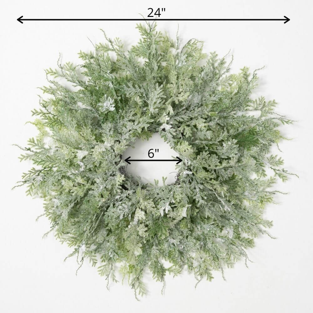 Full Frosted Fern Wreath      