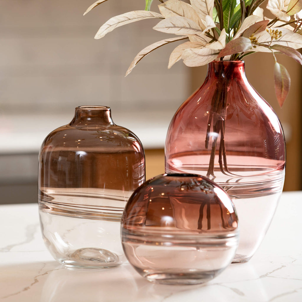 Retro Swirl Glass Vase Set 2  