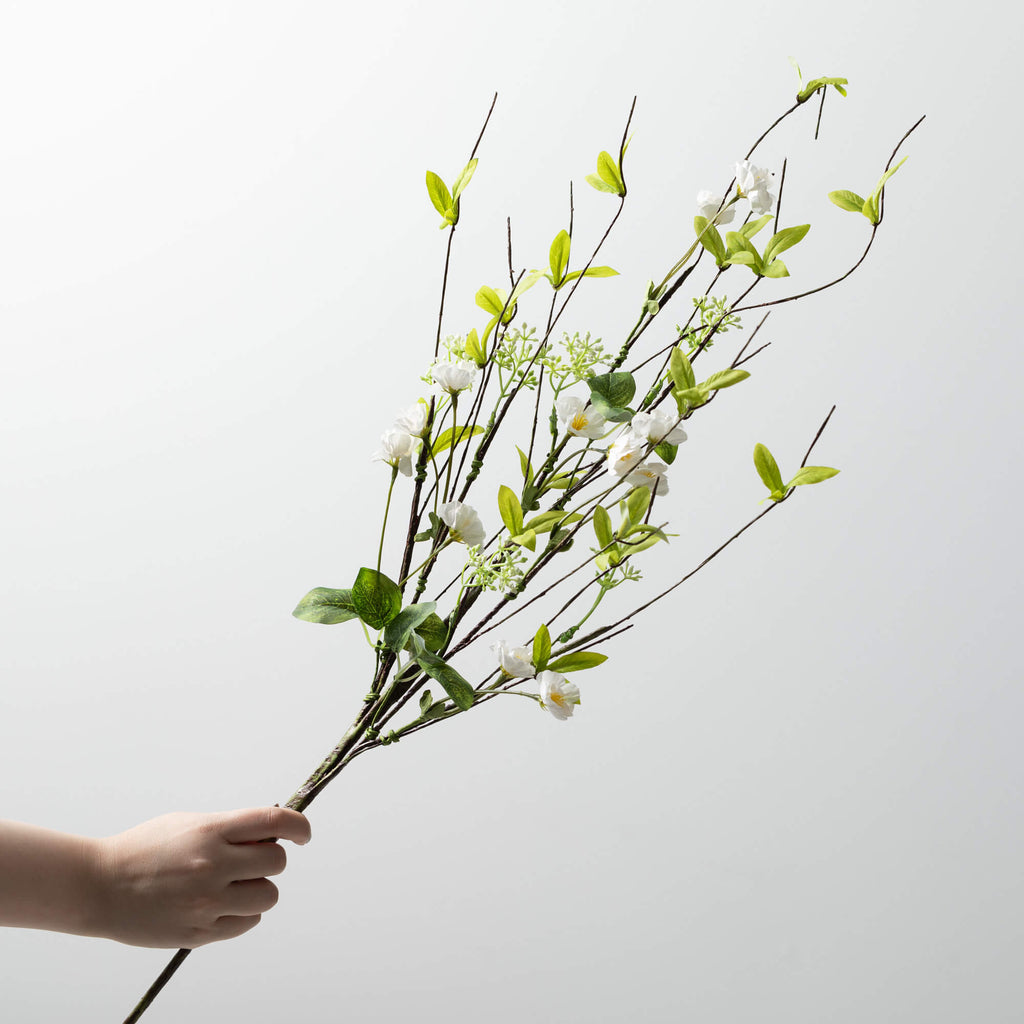 Cream Blossom And Leaf Spray  