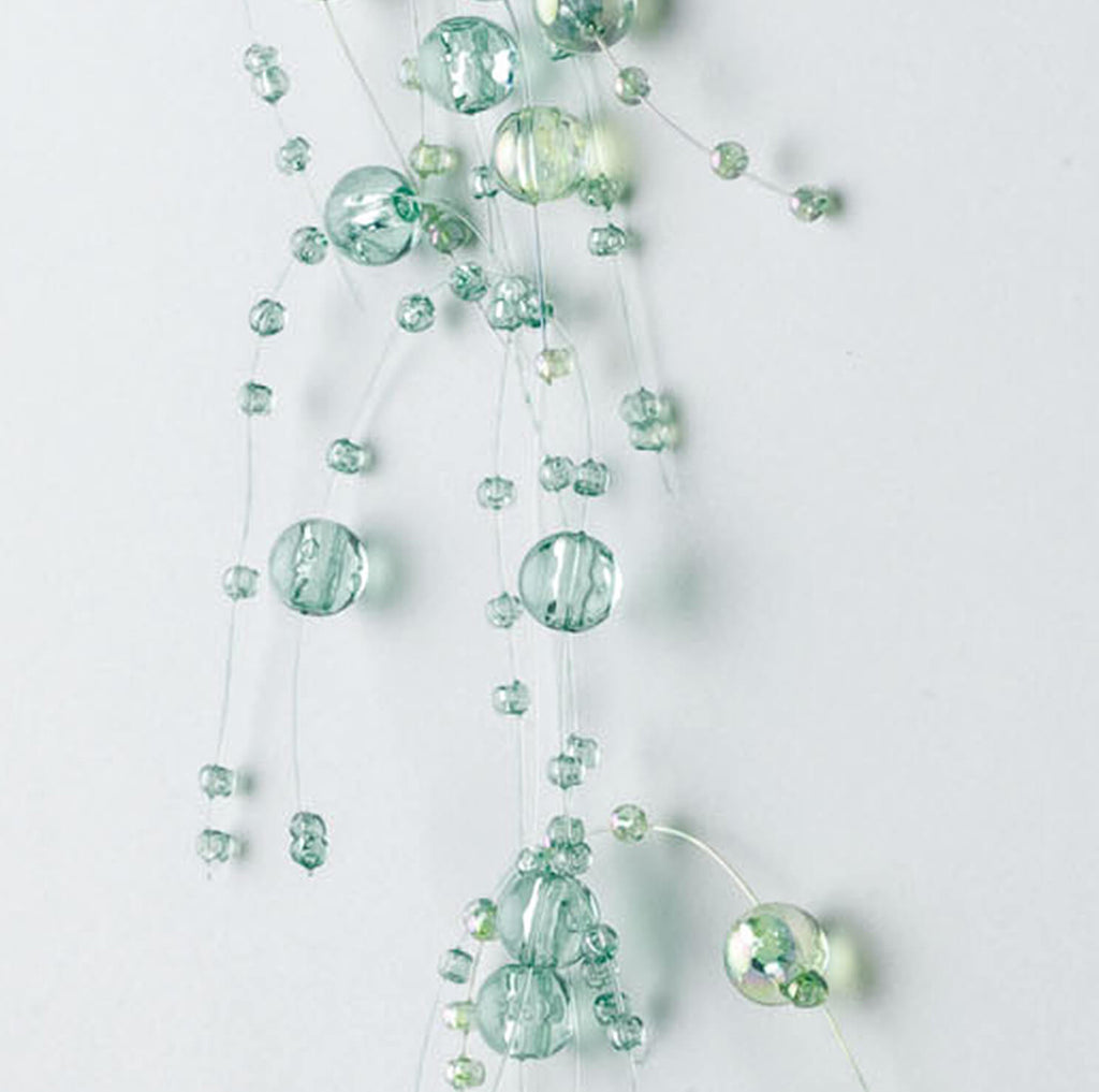 Iridescent Aqua Bead Garland  