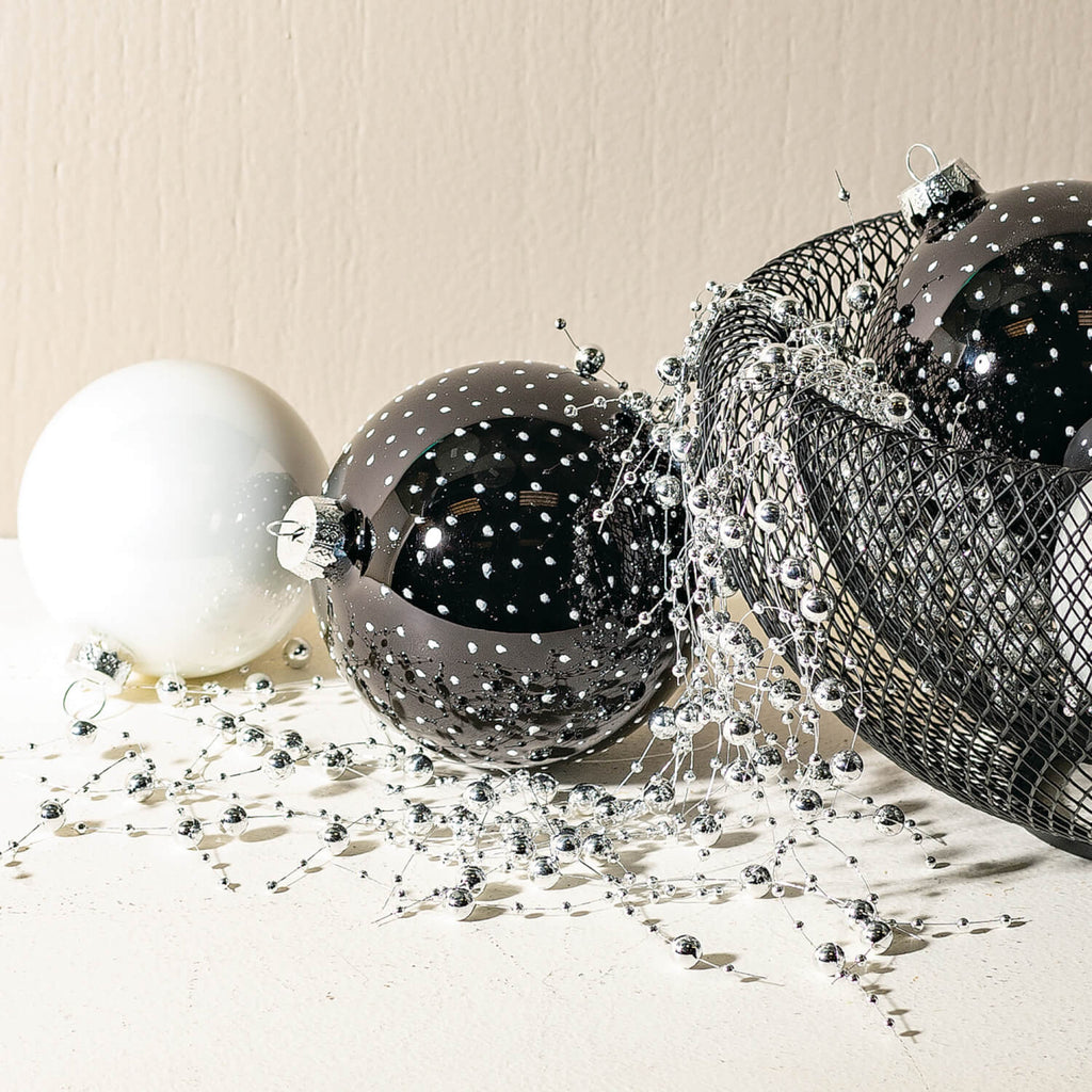 Metallic Silver Bead Garland  