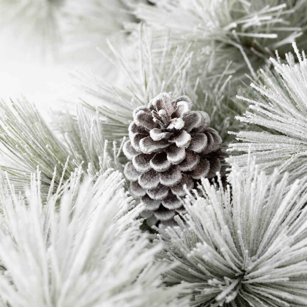 Flocked Pine & Cone Garland   