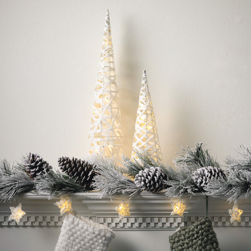 White Lighted Star Garland    