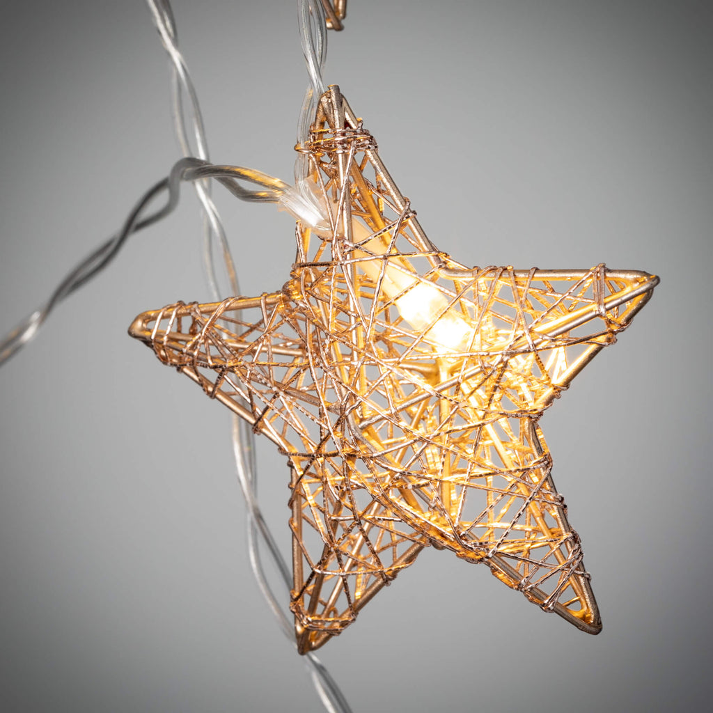 Gold Lighted Star Garland     