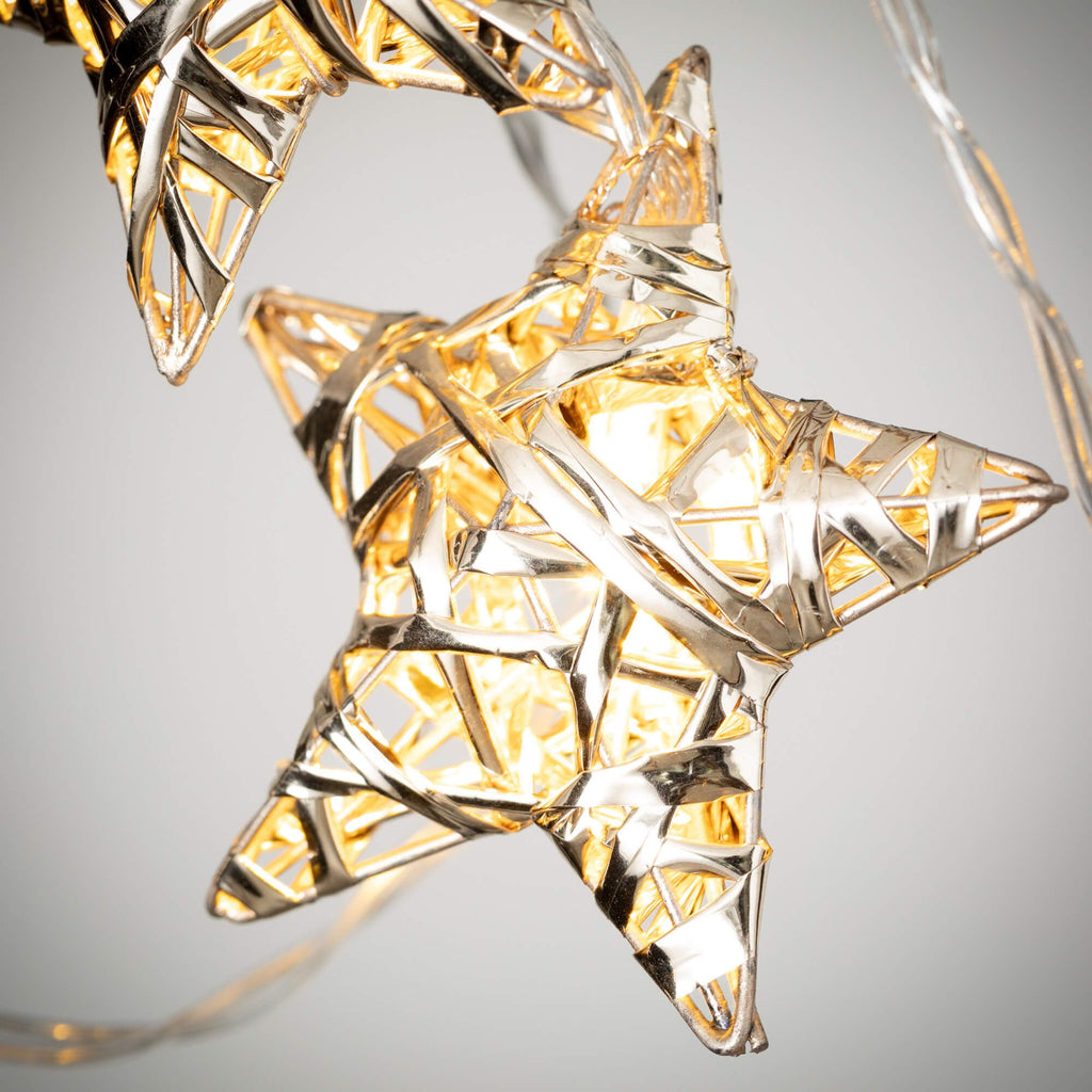 Champagne Lighted Star Garland