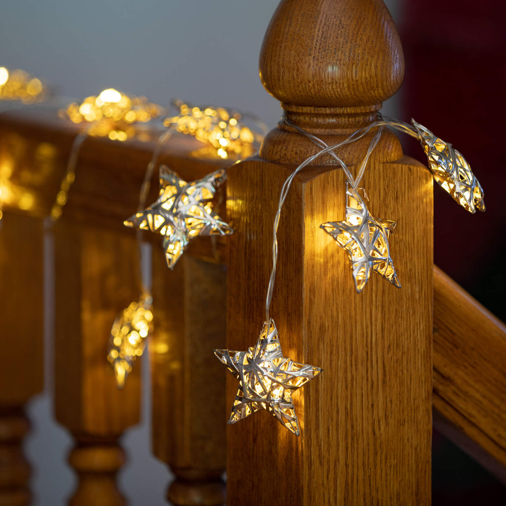 Champagne Lighted Star Garland