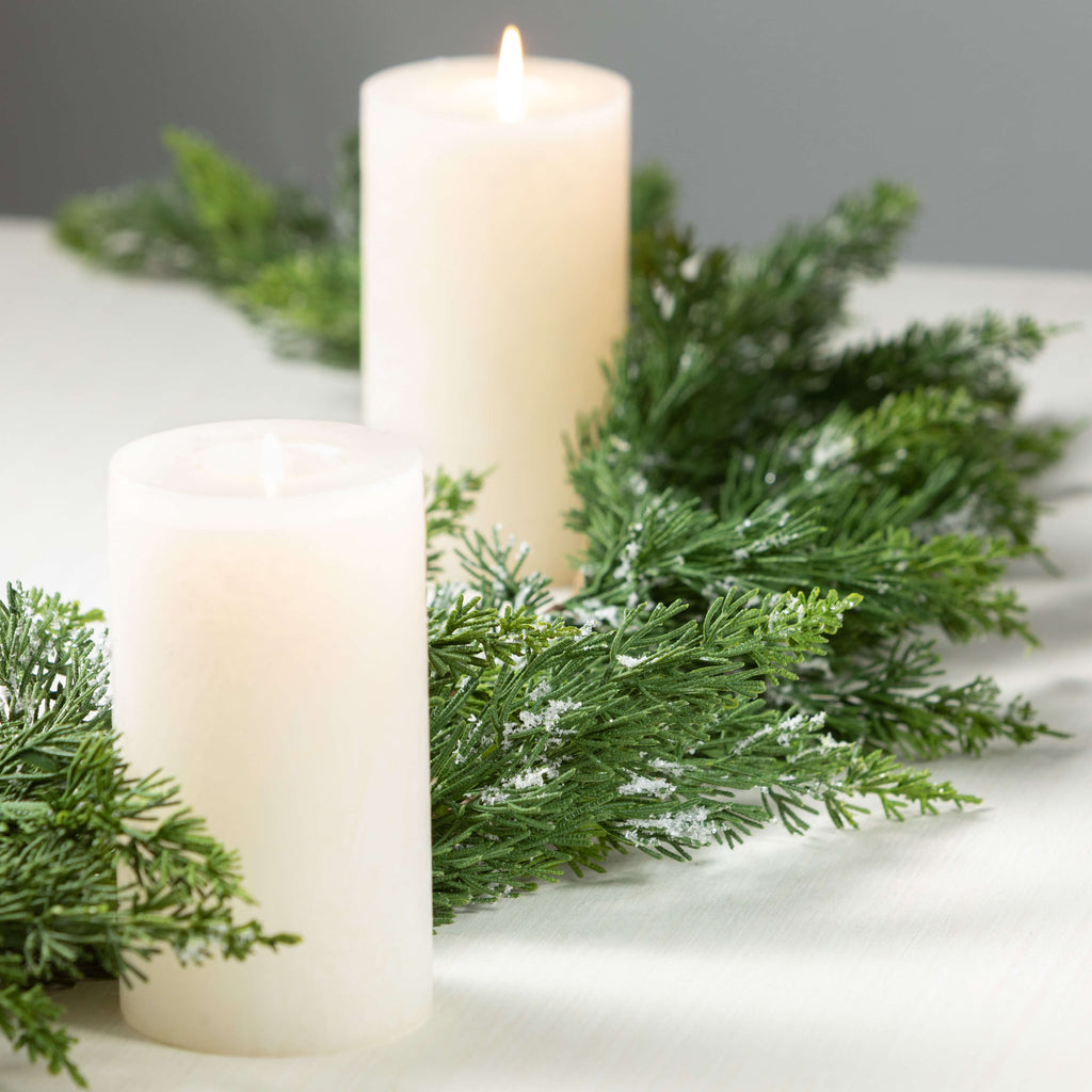 Frosted Green Cedar Garland   