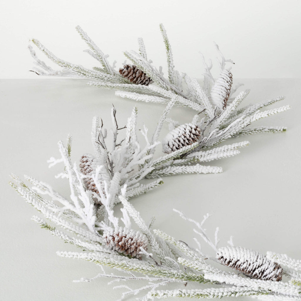 Flocked Pine Twig Garland     