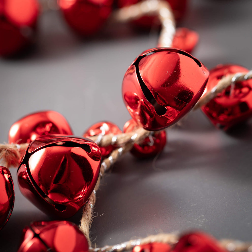 Mixed Red Jingle Bell Garland 