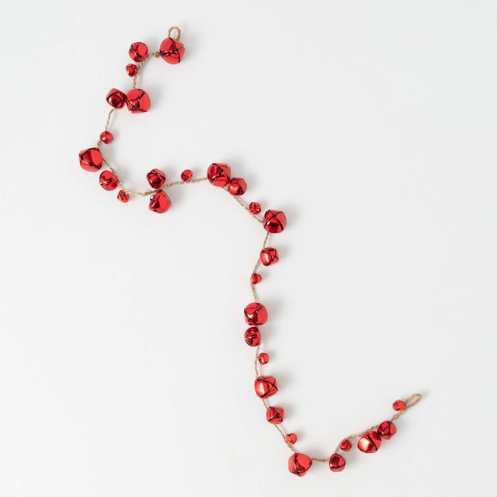 Mixed Red Jingle Bell Garland 