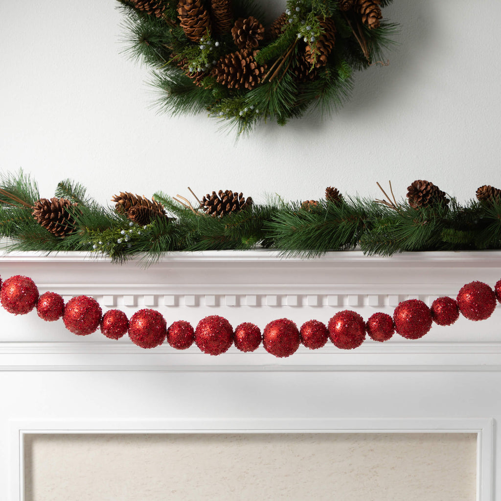 Red Christmas Ball Garland    