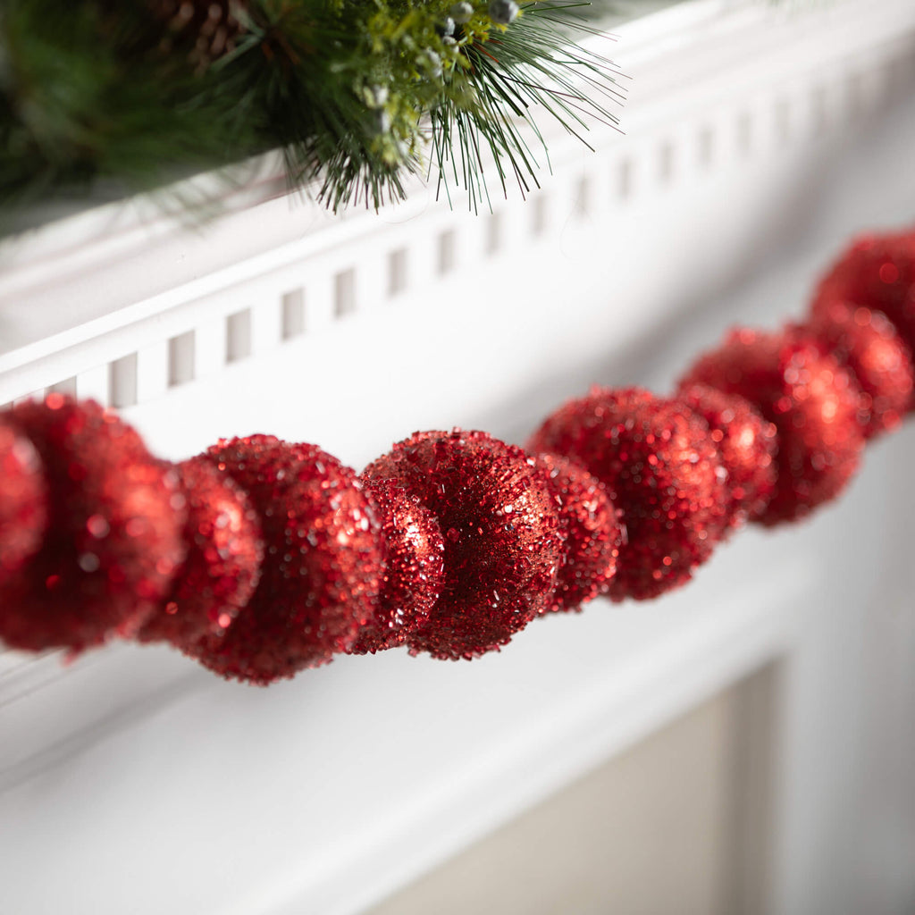 Red Christmas Ball Garland    