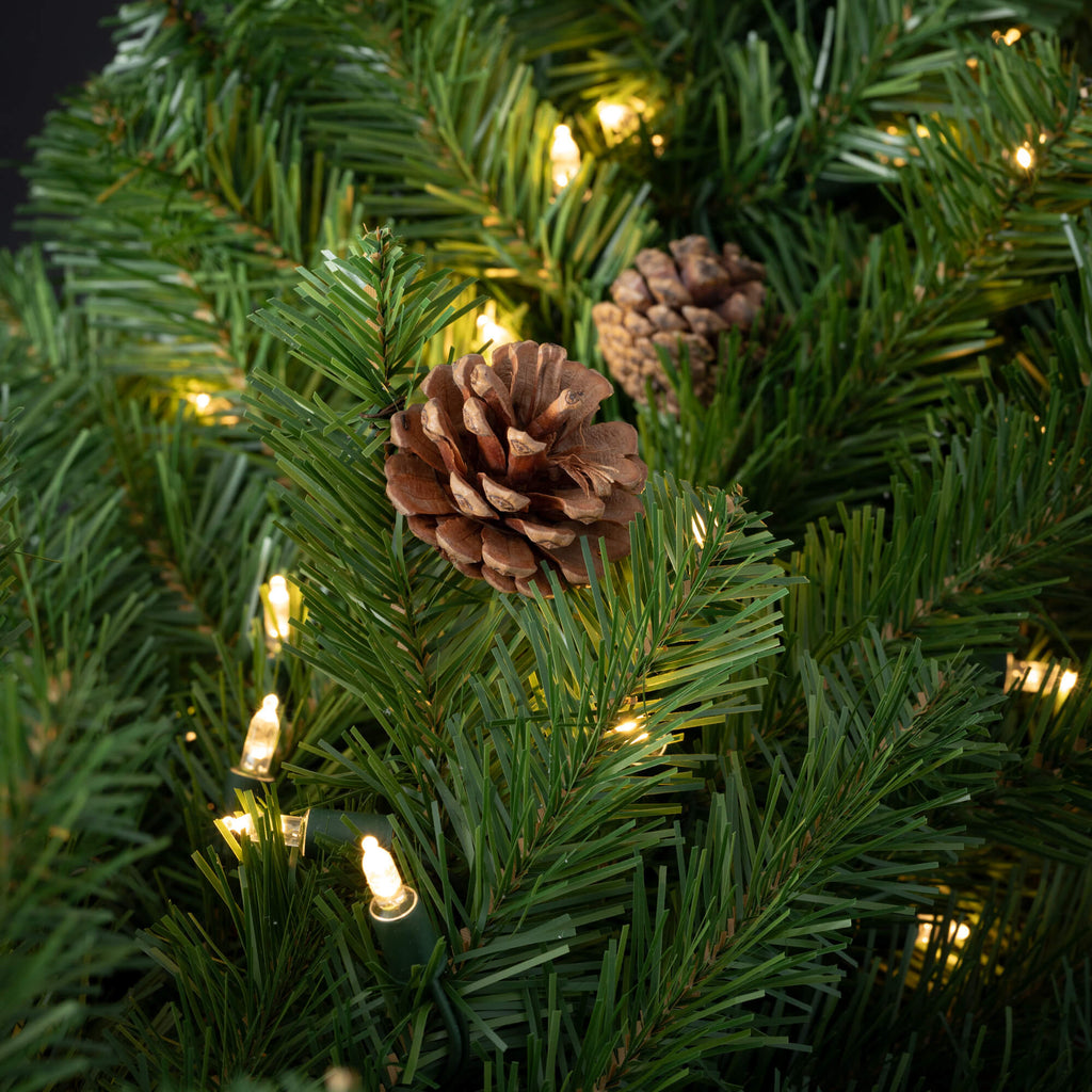 Lit Pine And Cone Garland     