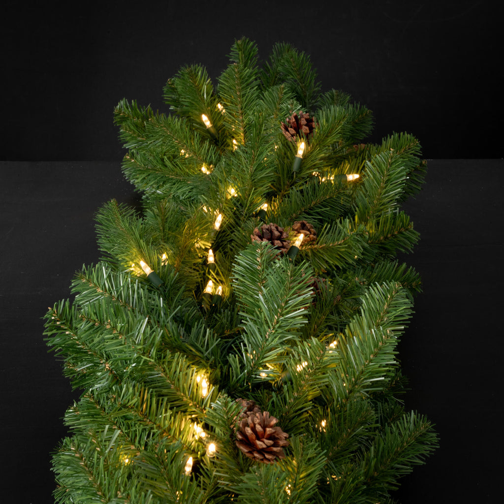 Lit Pine And Cone Garland     