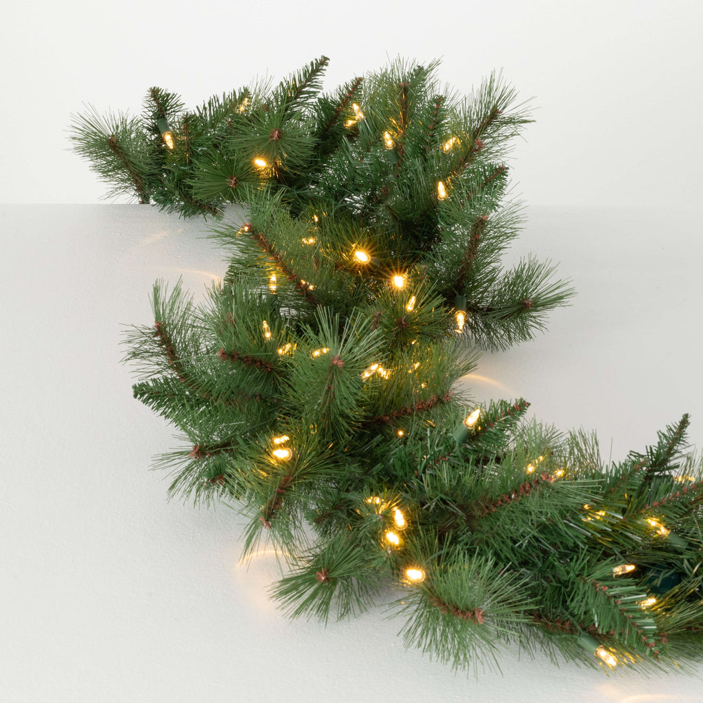 9" Lit Uv Safe Pine Wreath    