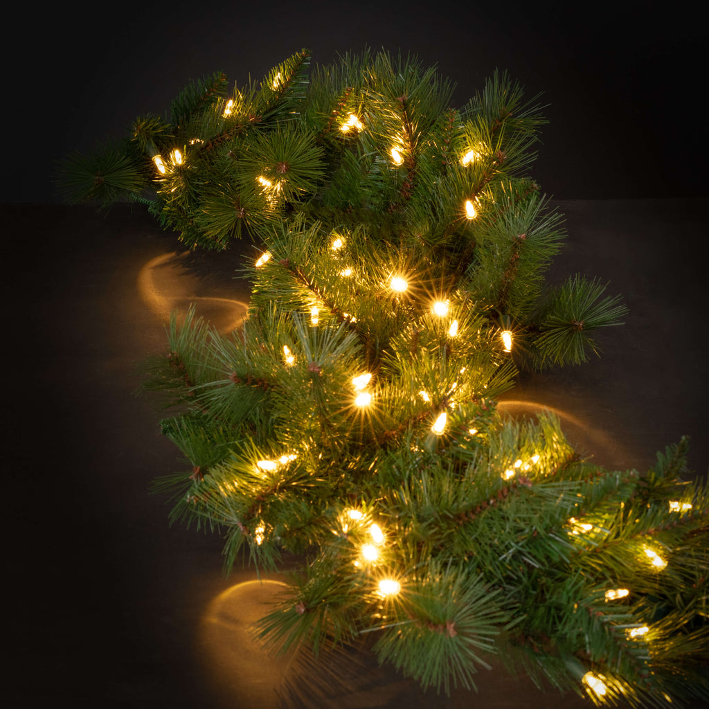 9" Lit Uv Safe Pine Wreath    