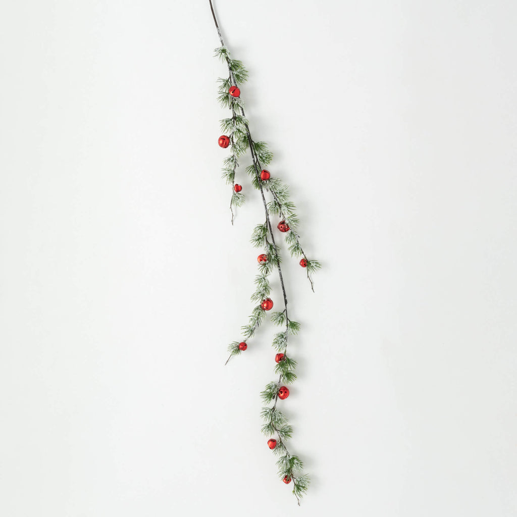 Red Jingle Bell Pine Garland  