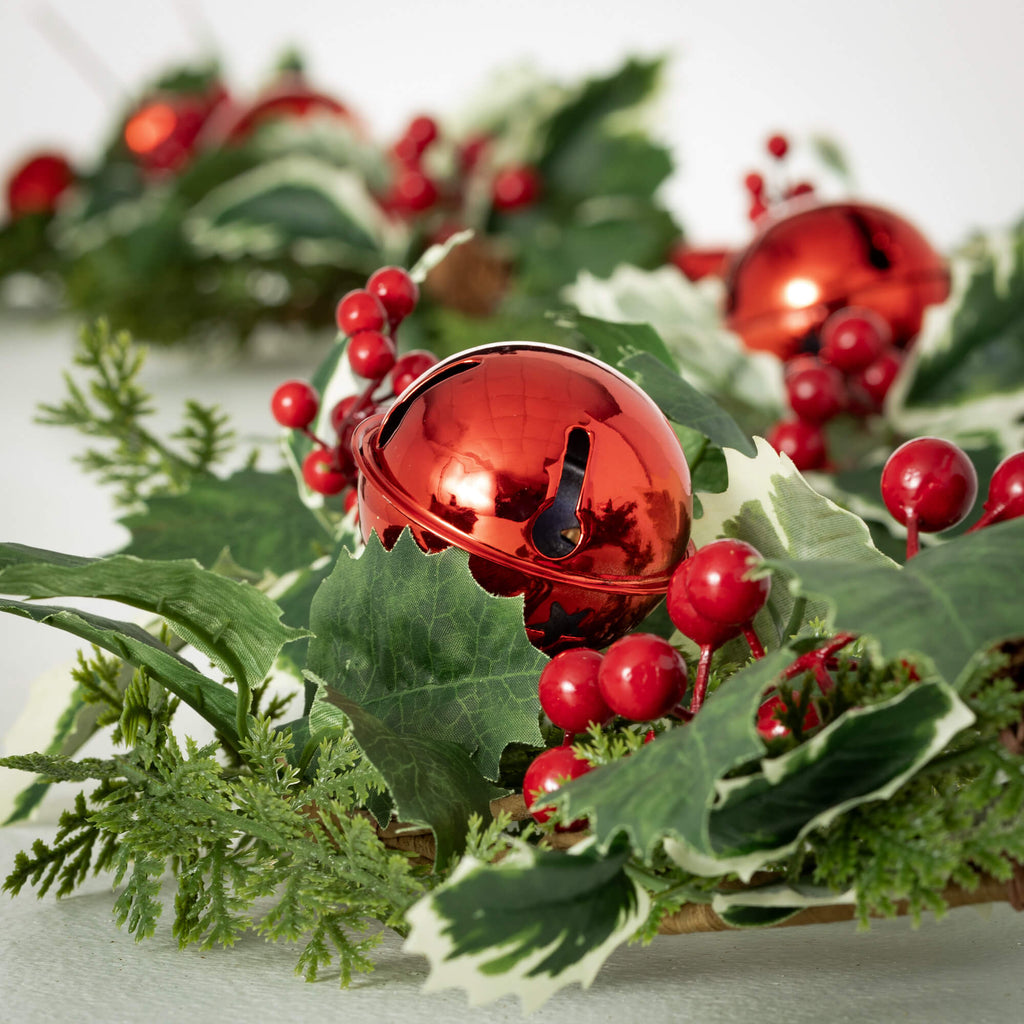 Jingle Bell Holly Pine Garland