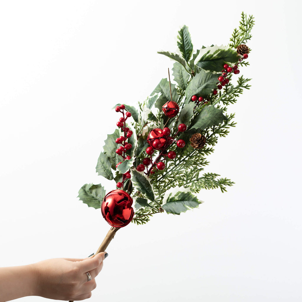 Jingle Bell Holly Pine Spray  