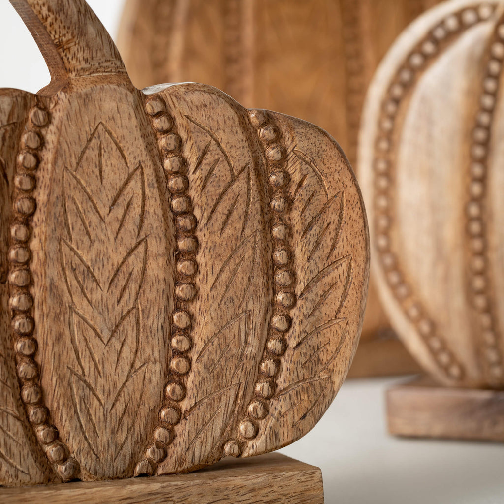 Rustic Wooden Pumpkin Trio    