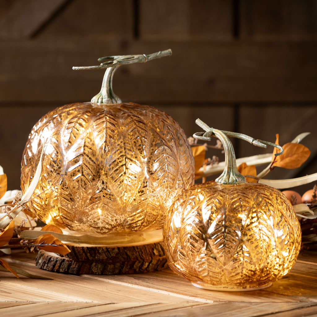 Gold Leaf Pattern Pumpkin Set 