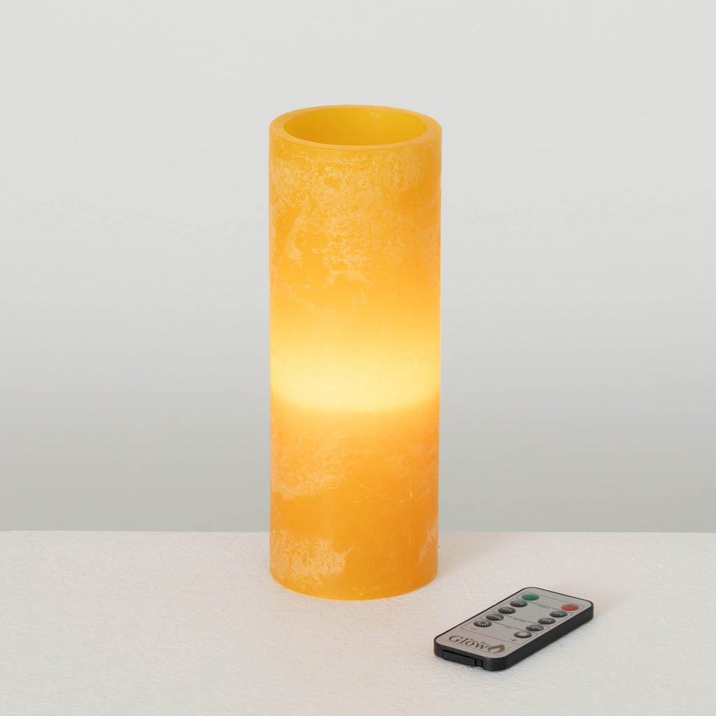 Timber Led Glow Candle - Gold 