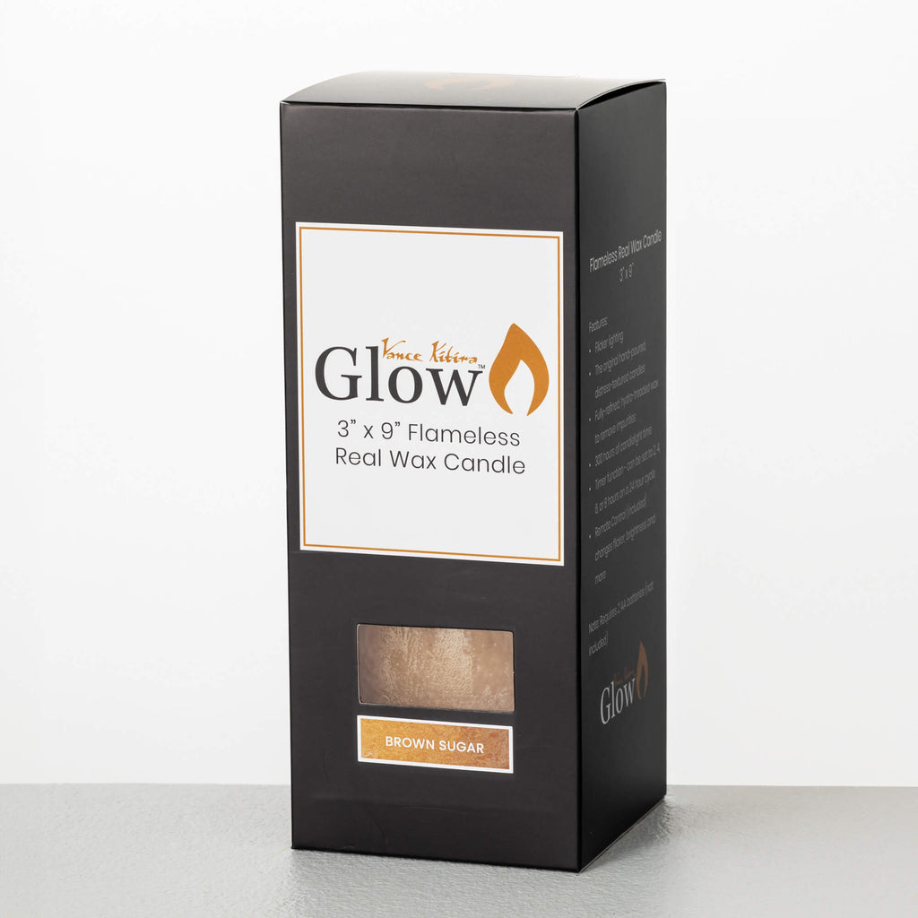 Timber Led Glow Candle - Gold 