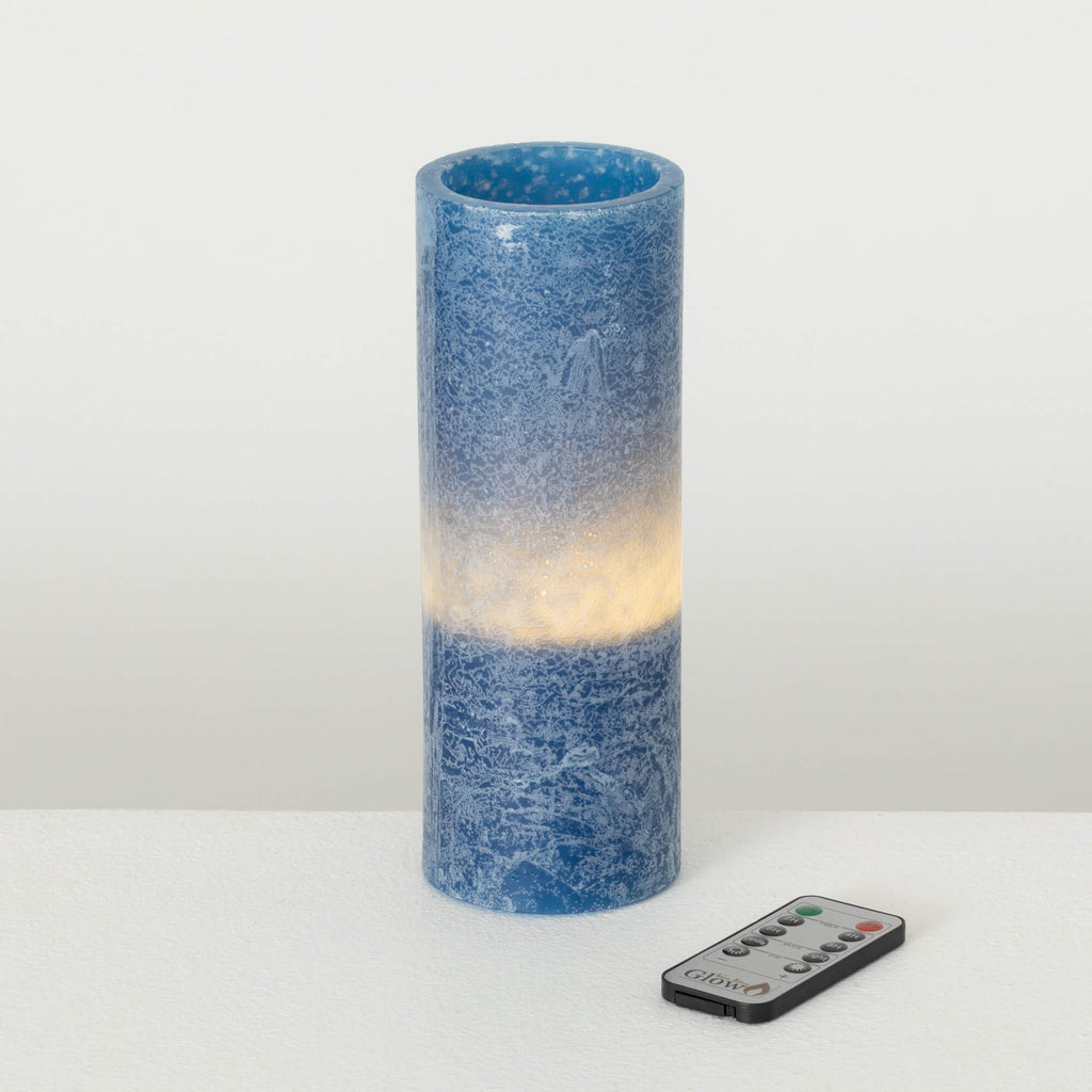 Timber Led Glow Candle - Blue 