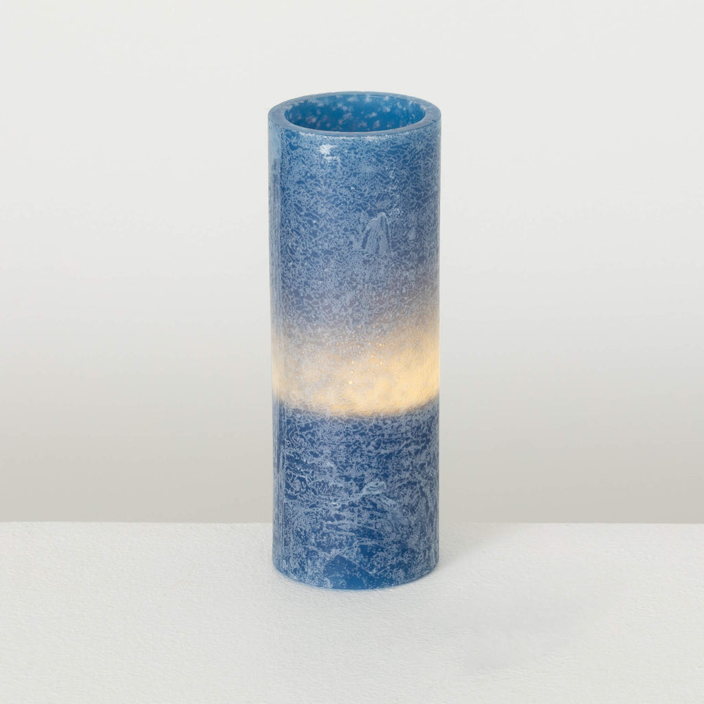 Timber Led Glow Candle - Blue 