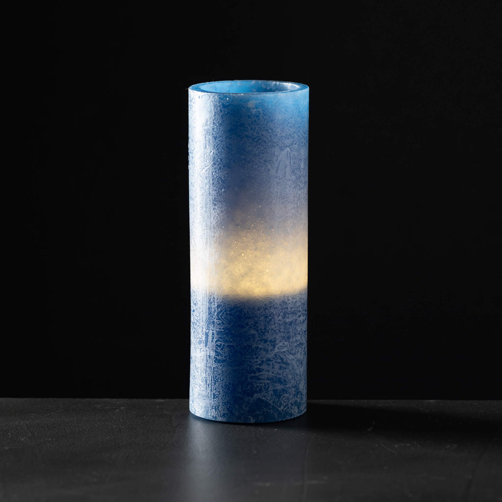 Timber Led Glow Candle - Blue 