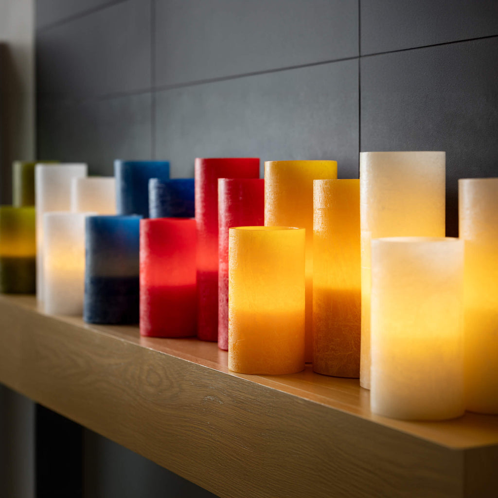 Timber Led Glow Candle - Blue 