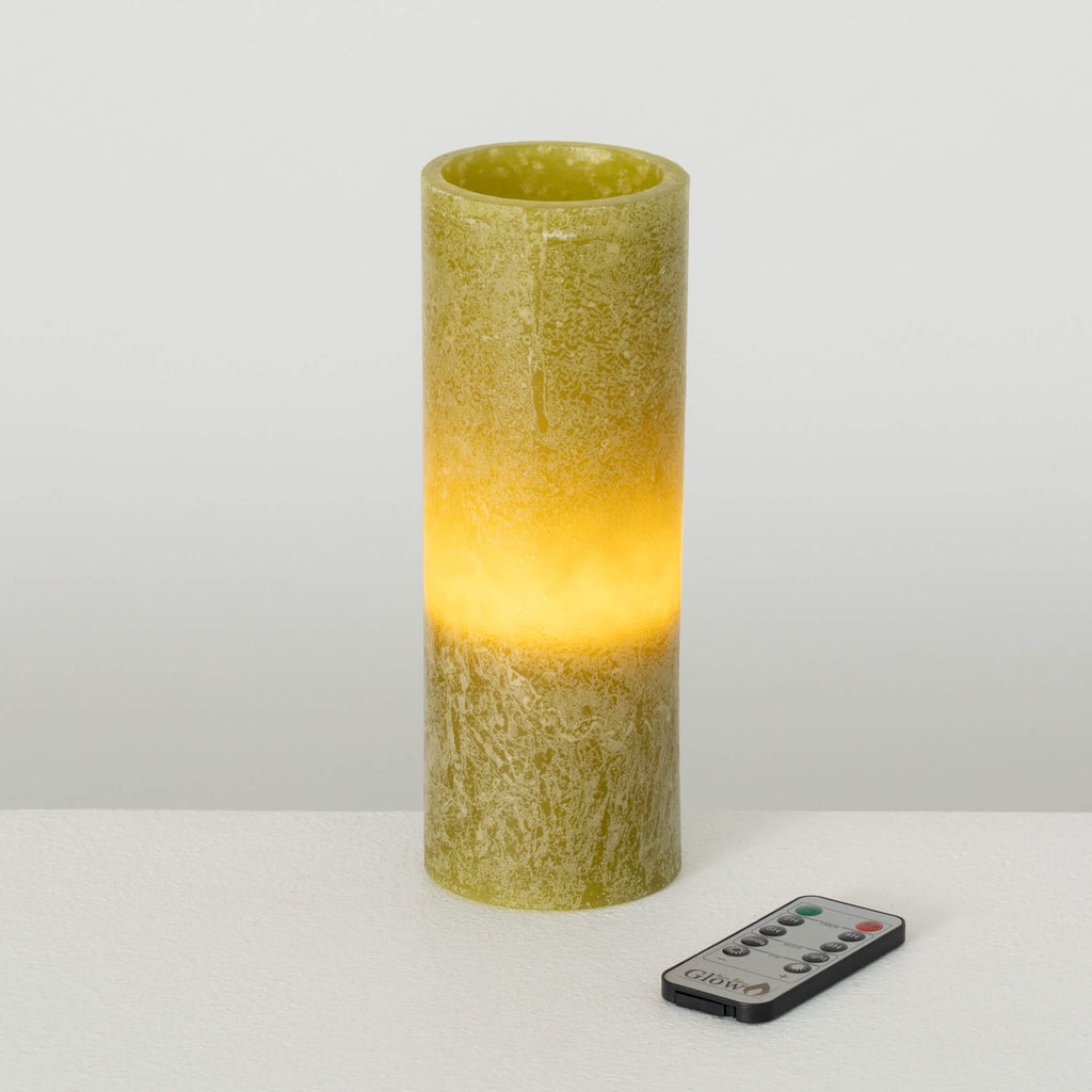 Timber Led Glow Candle - Moss 