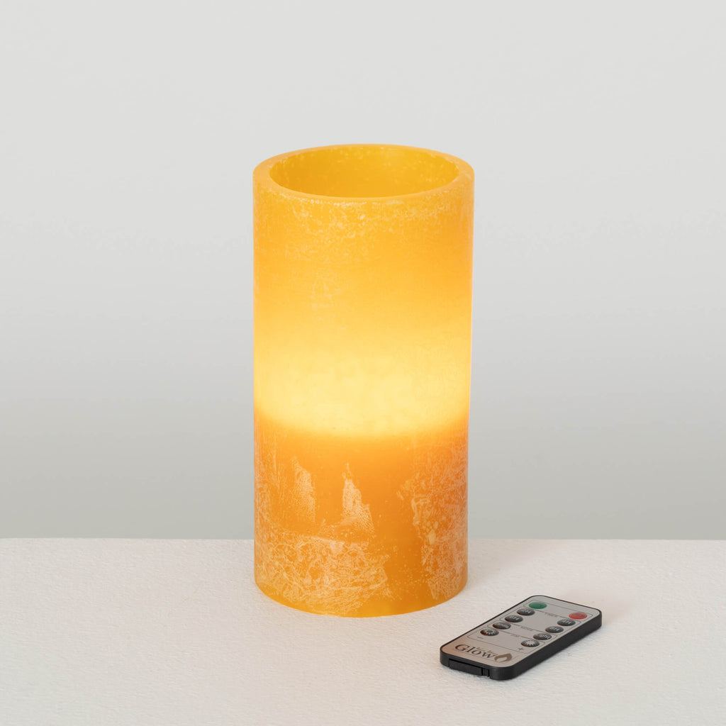 Timber Led Glow Candle - Gold 