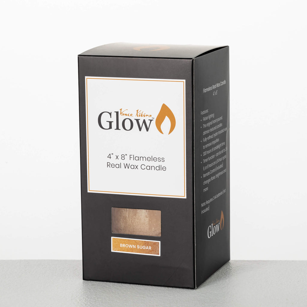 Timber Led Glow Candle - Gold 