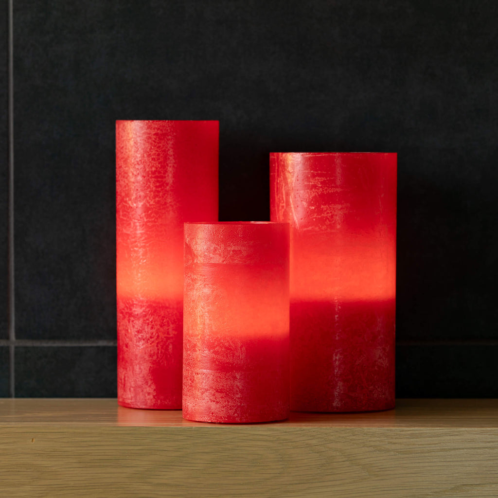 Timber Led Glow Candle - Berry