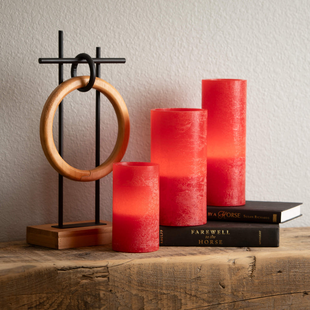 Timber Led Glow Candle - Berry