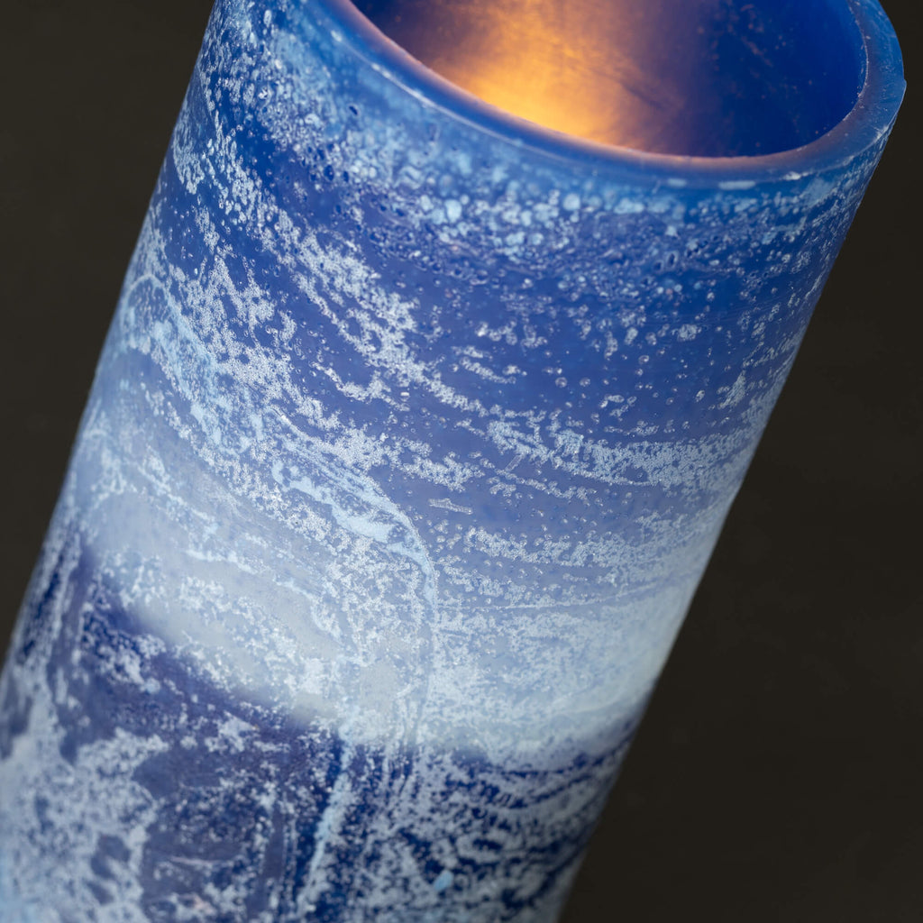 Timber Led Glow Candle - Blue 