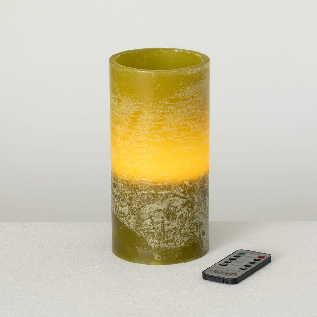 Timber Led Glow Candle - Moss 