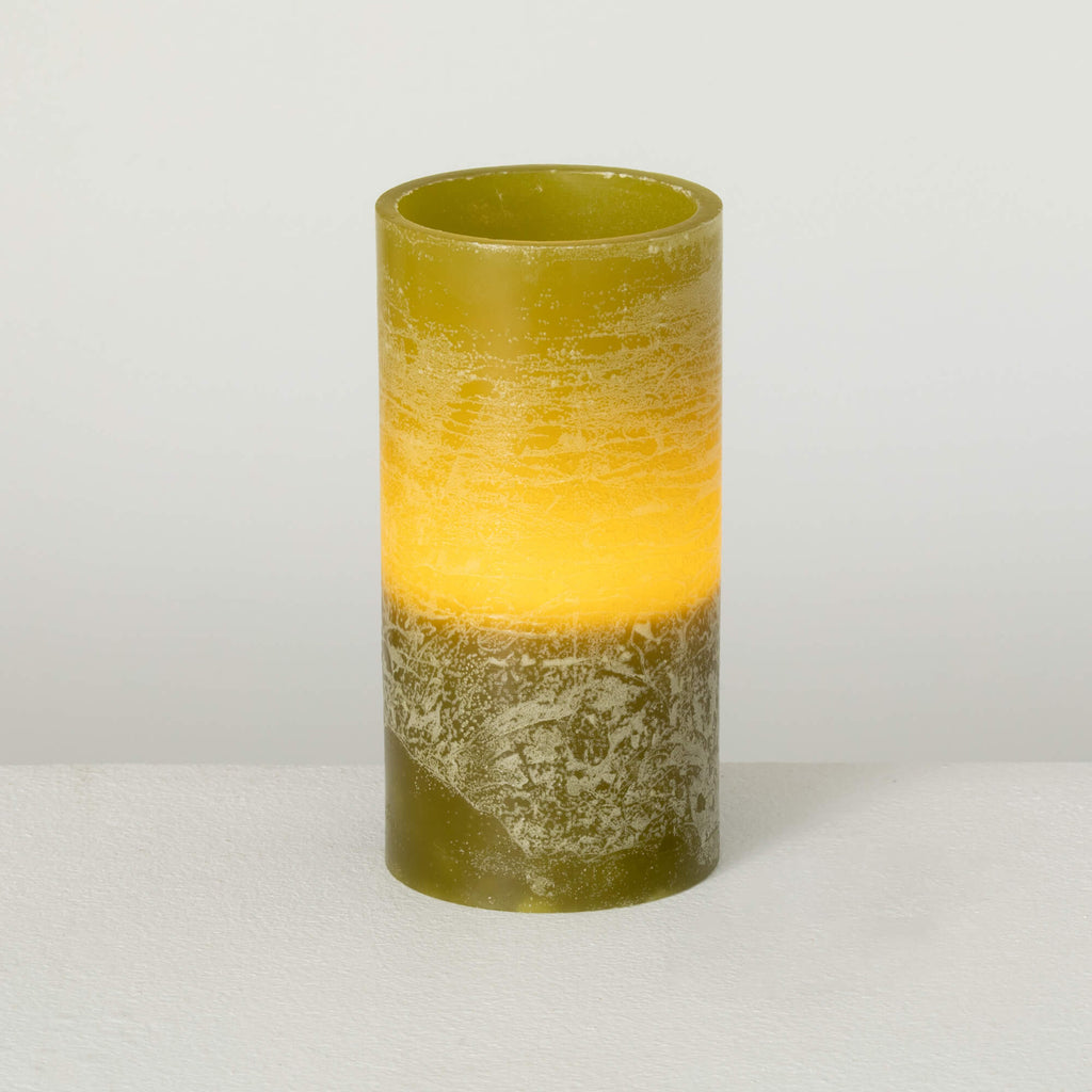 Timber Led Glow Candle - Moss 