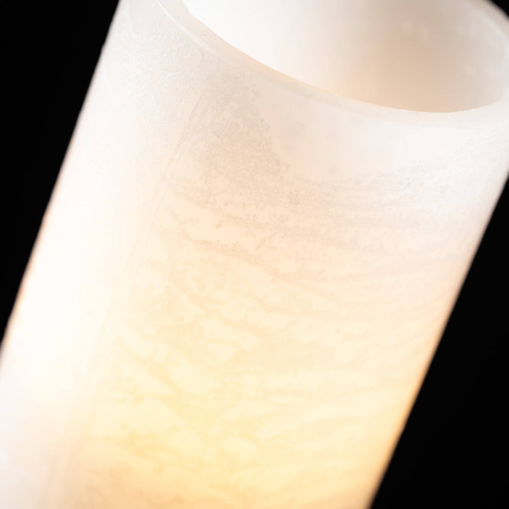 Timber Led Glow Candle - White