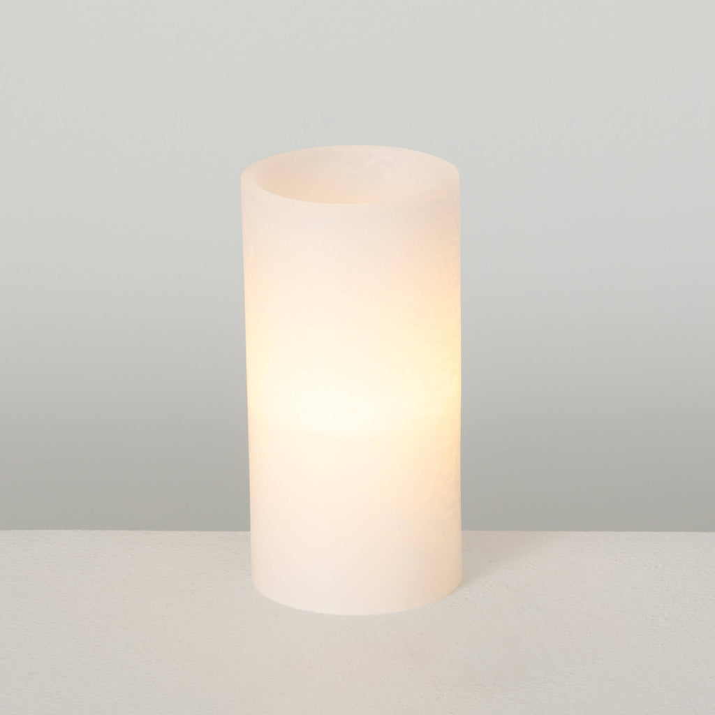 Timber Led Glow Candle - White