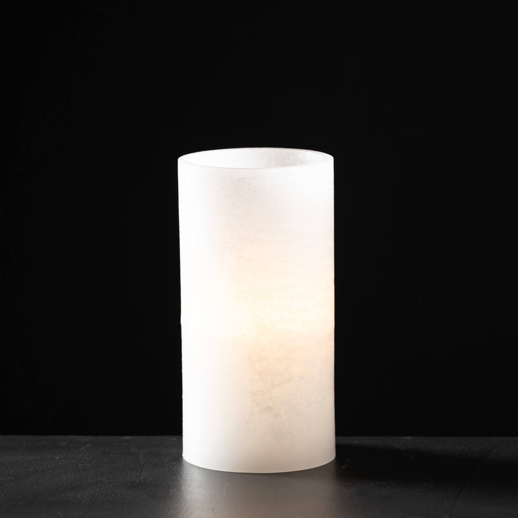 Timber Led Glow Candle - White