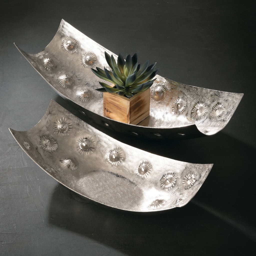 Nickel Plated Long Bowl Set 2 