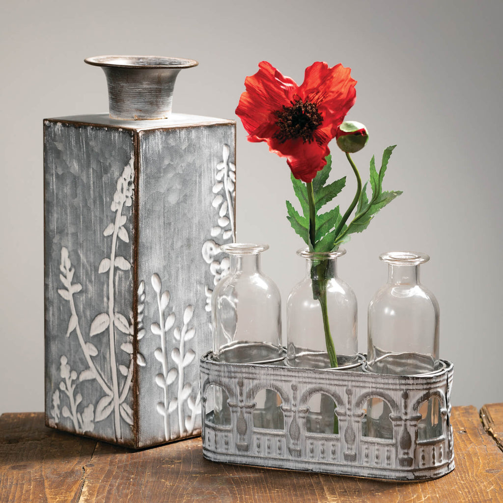 Rustic Flower Patterened Vase 