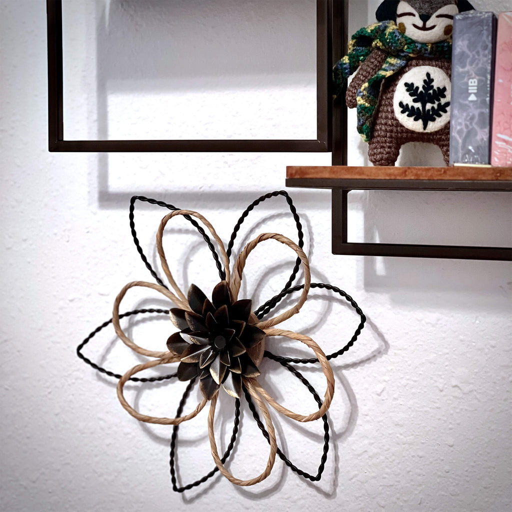 Sculpted Wire Wall Flower Art 