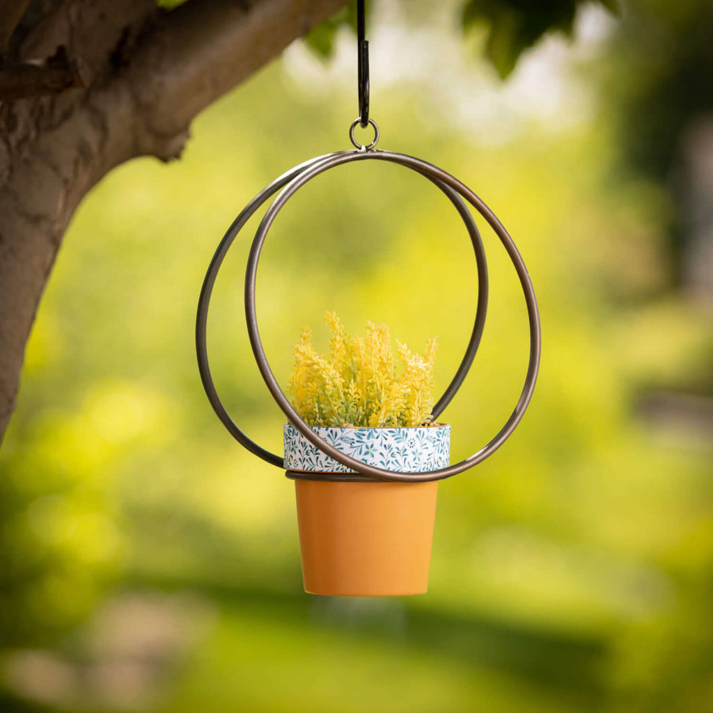 Hanging Metal Ring Planter Pot